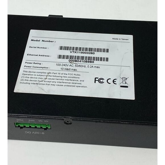 Managed 8 Port 10/100+1-Port 100Base FX Switch & Power Cord Black AO1530 - Picture 9 of 9